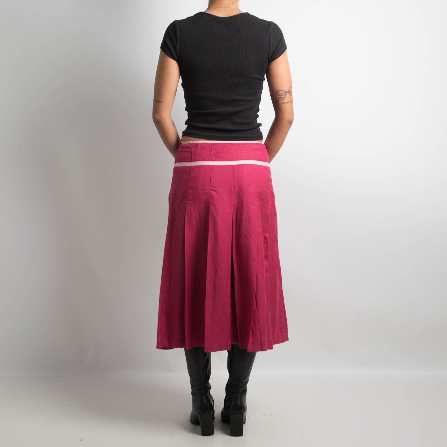 PINK RIBBON MIDI SKIRT