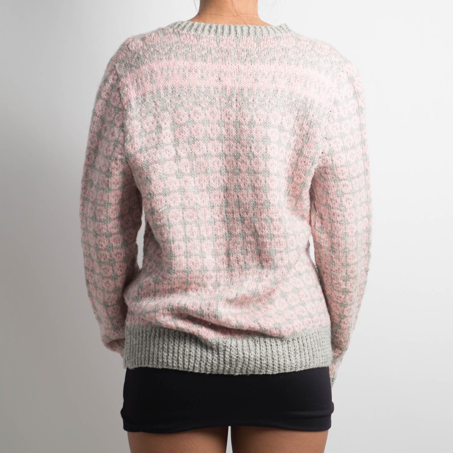 PINK/GREY PATTERNED CARDIGAN