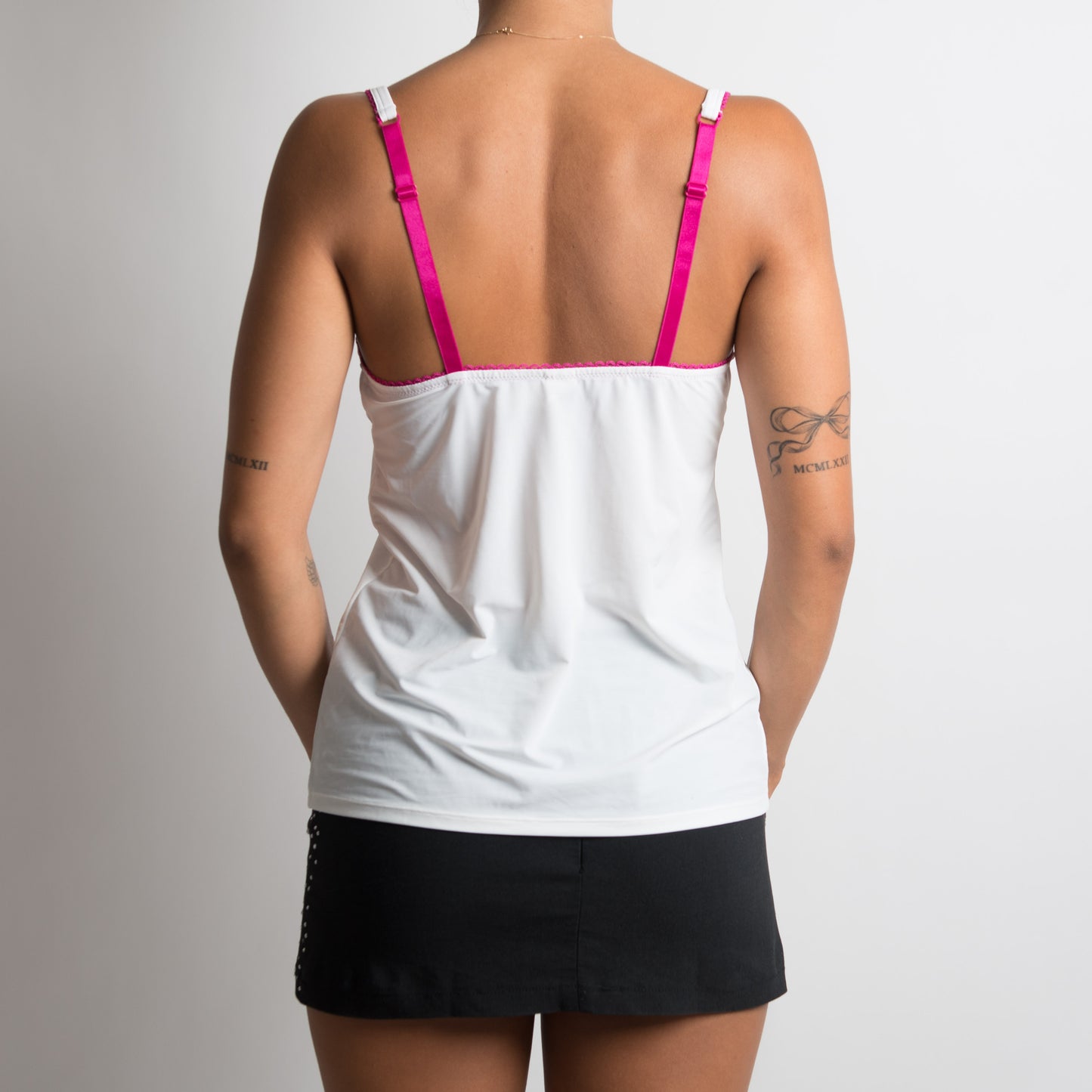 WHITE SEMI MESH CAMISOLE