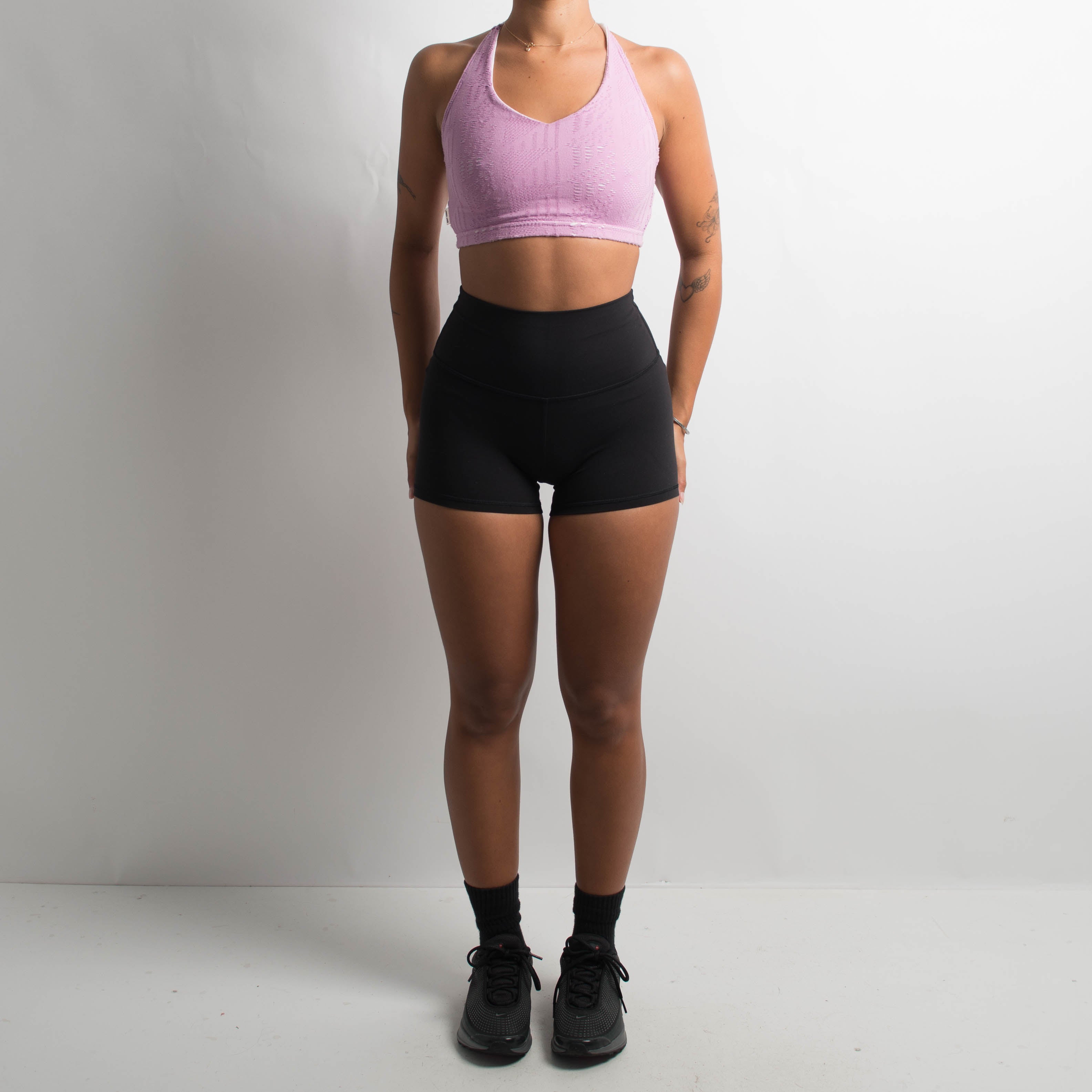 PINK TEXTURED SPORTS BRA