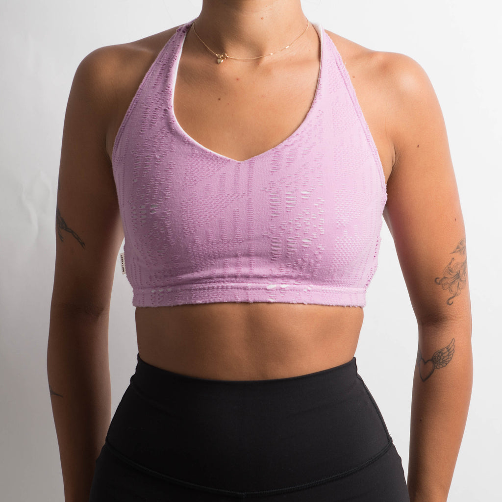 PINK TEXTURED SPORTS BRA