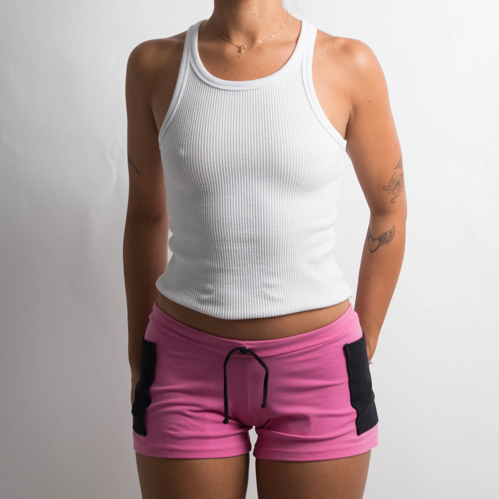 PINK POCKET MINI SHORTS