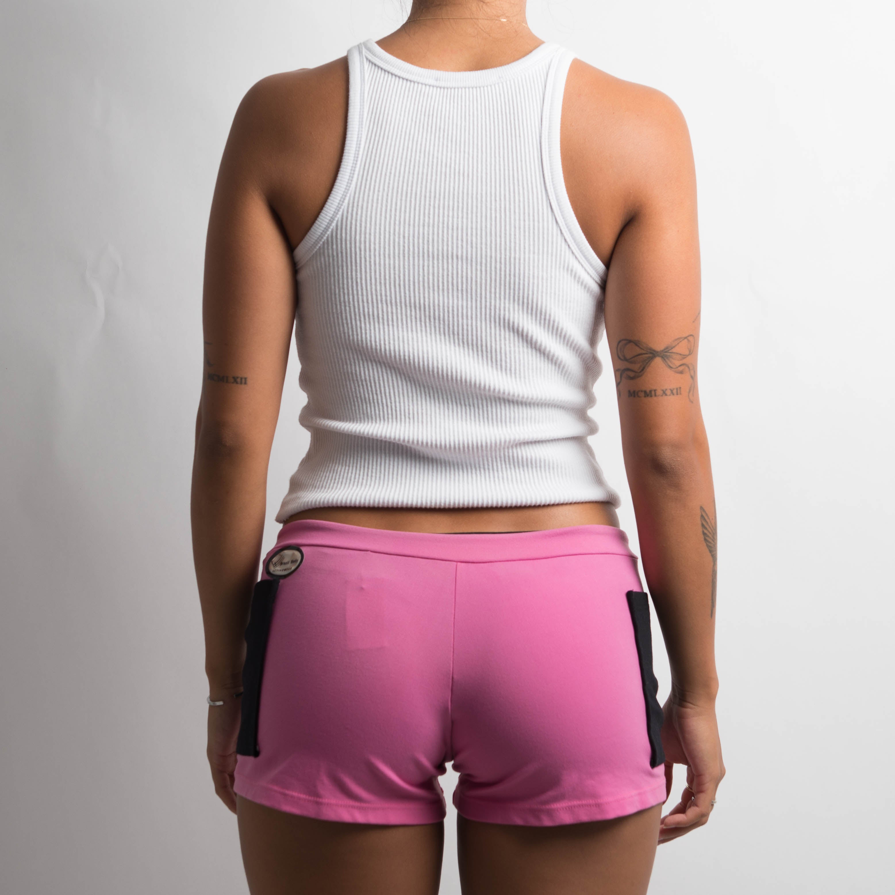 PINK POCKET MINI SHORTS