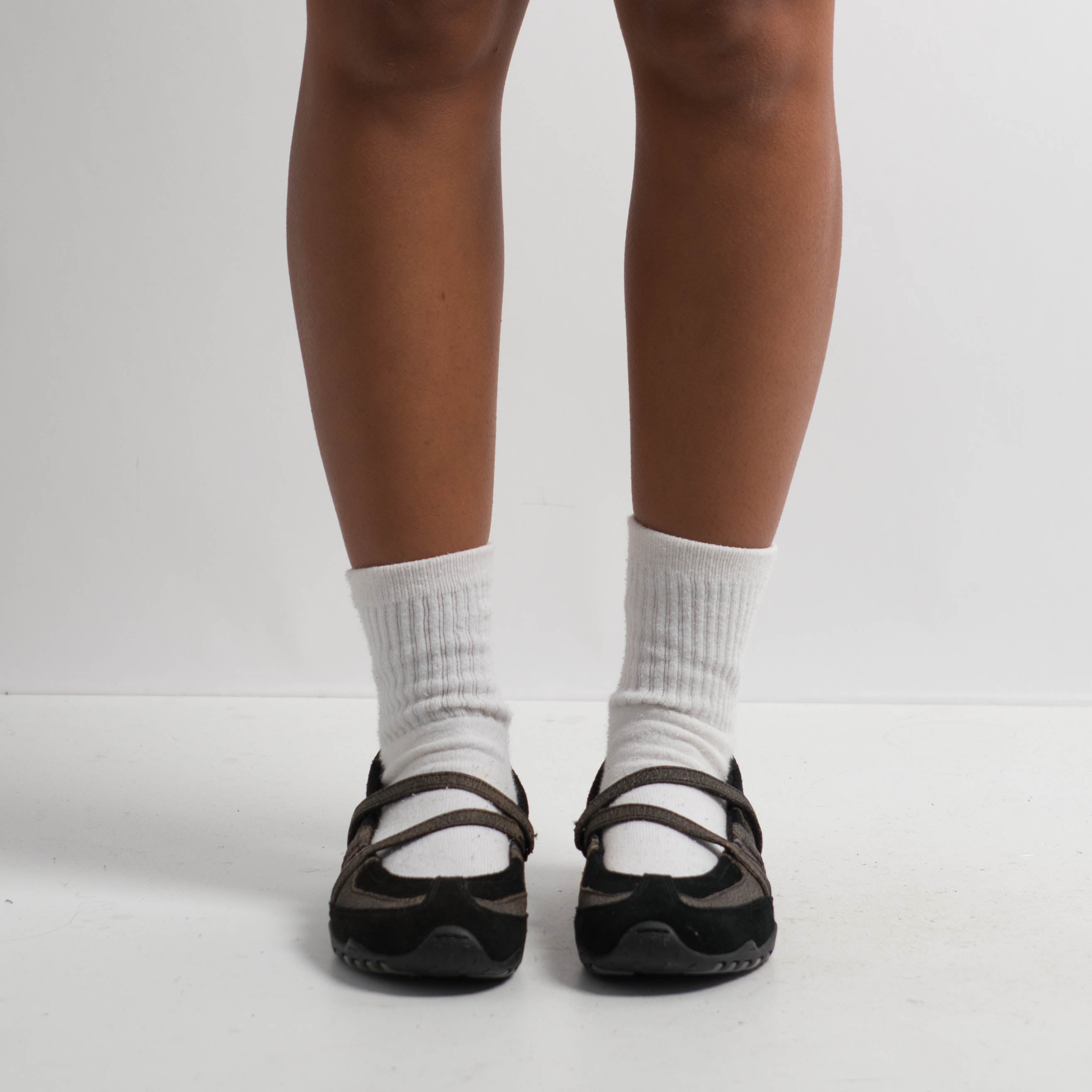 TEXTURED LEATHER MARY JANE FLATS