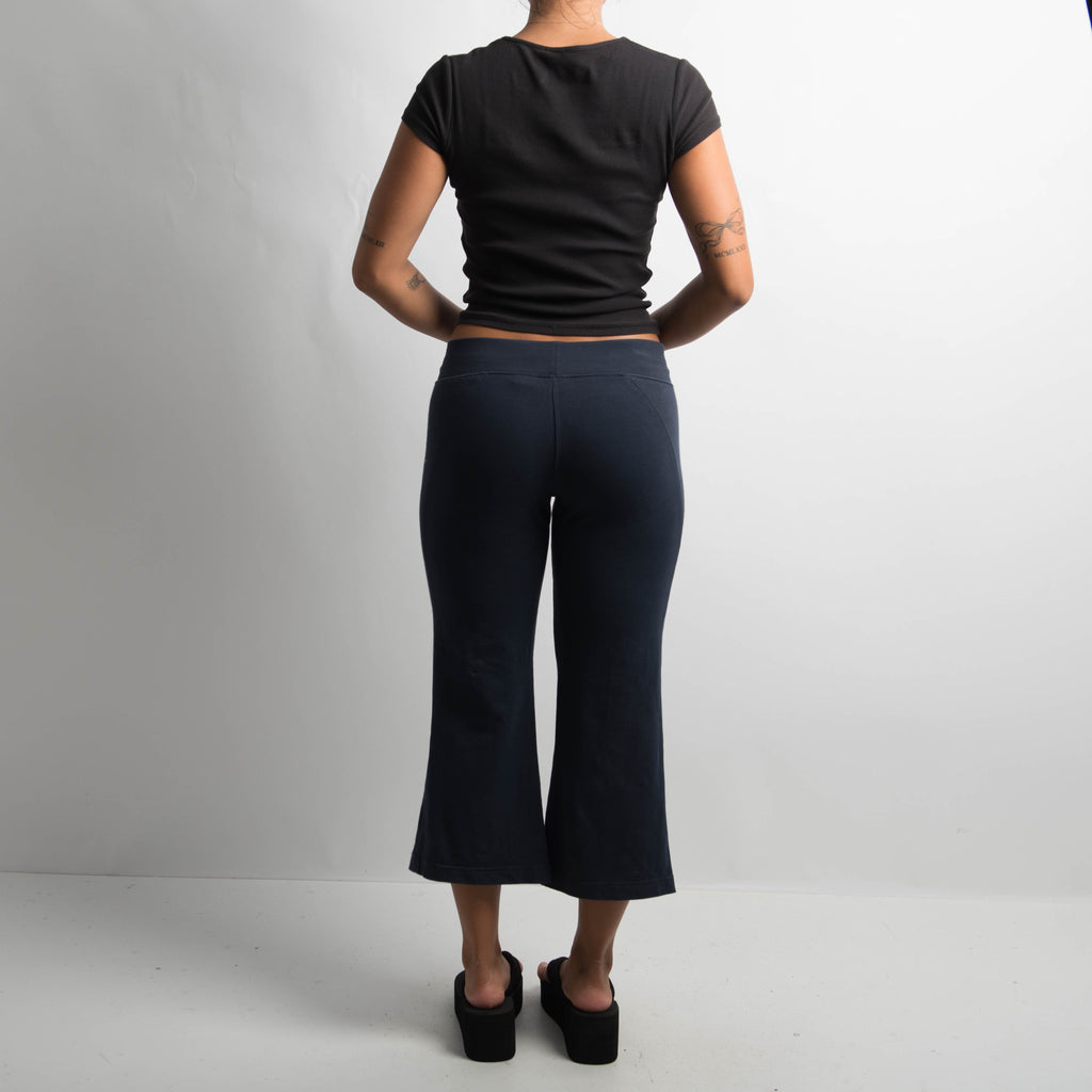 NAVY CROP KICK FLARE PANTS