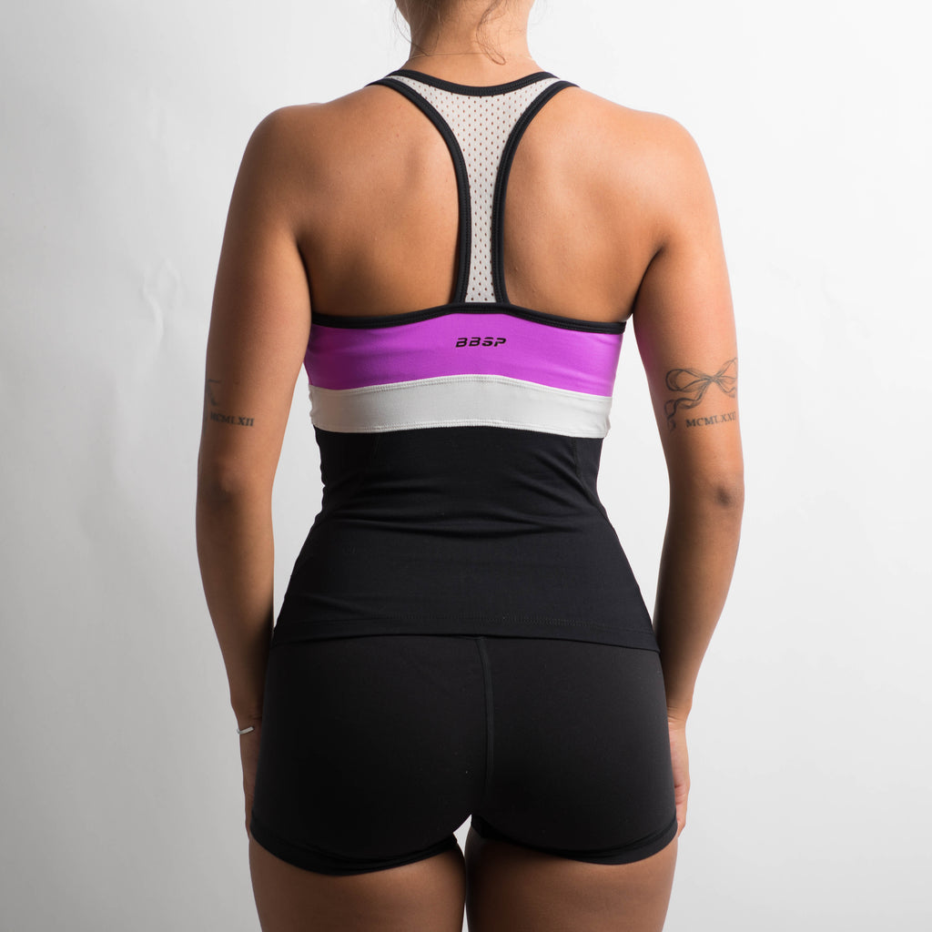 MAGENTA COLOURBLOCK TANK TOP