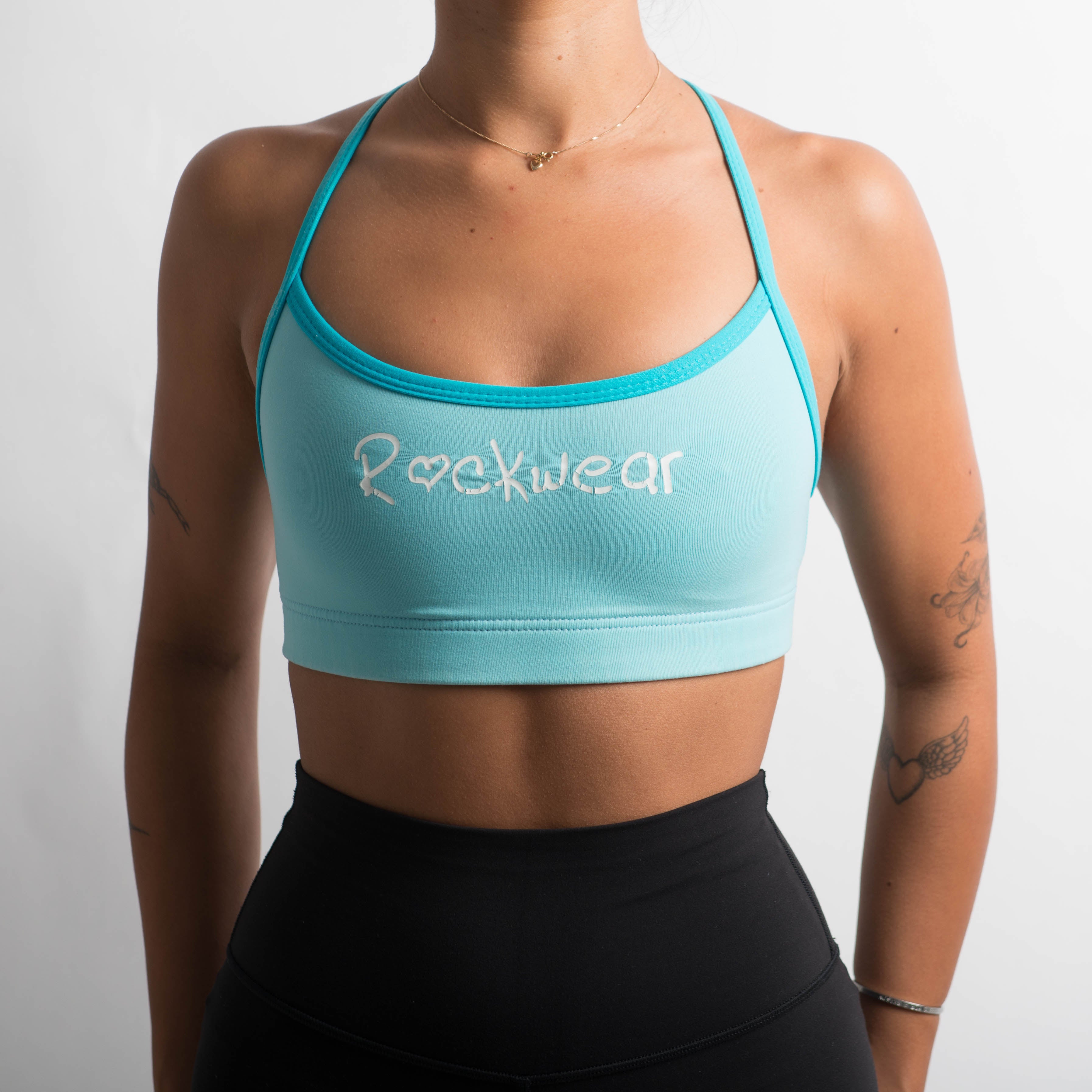 BLUE TWO TONE SPORTS BRA