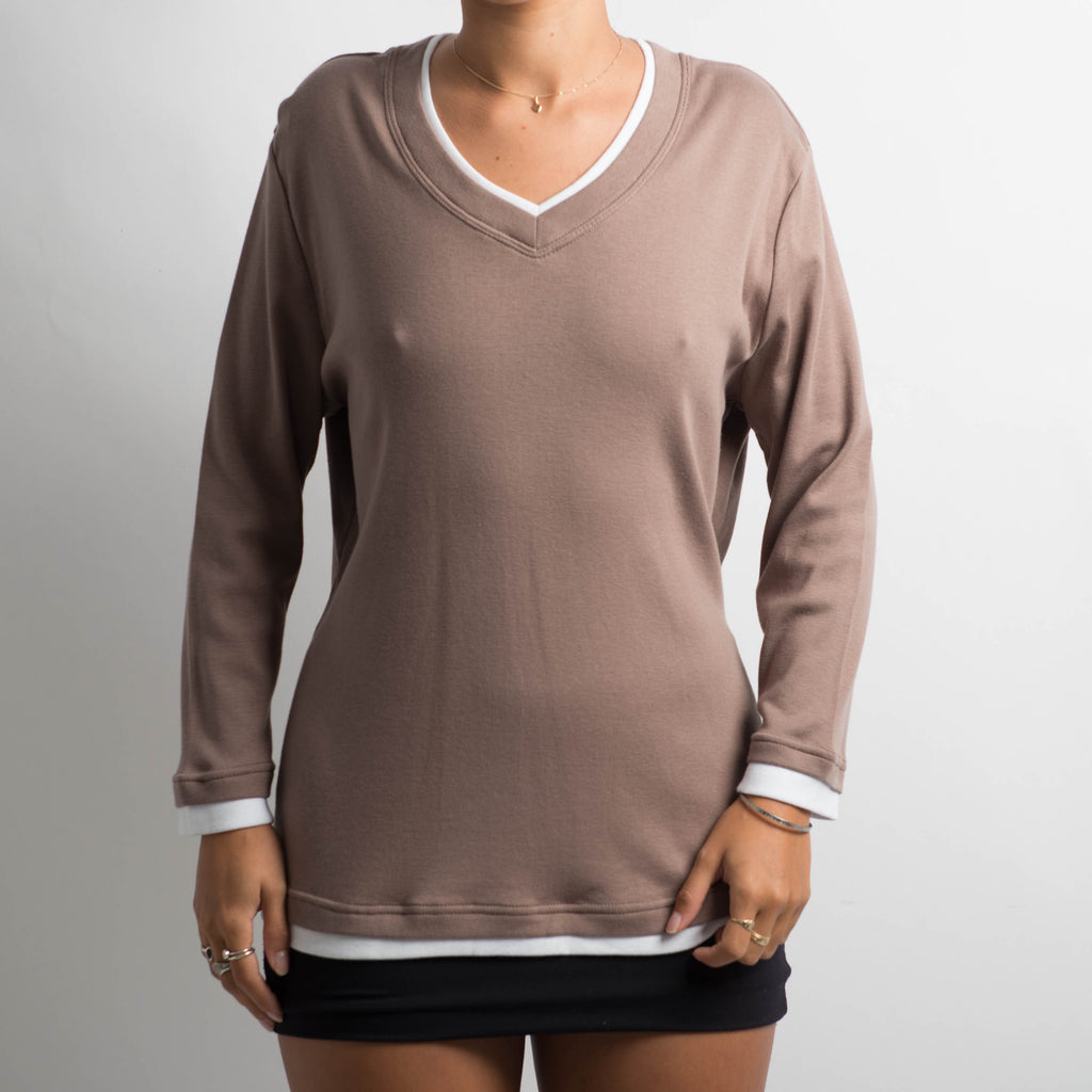 BROWN LAYERED TOP