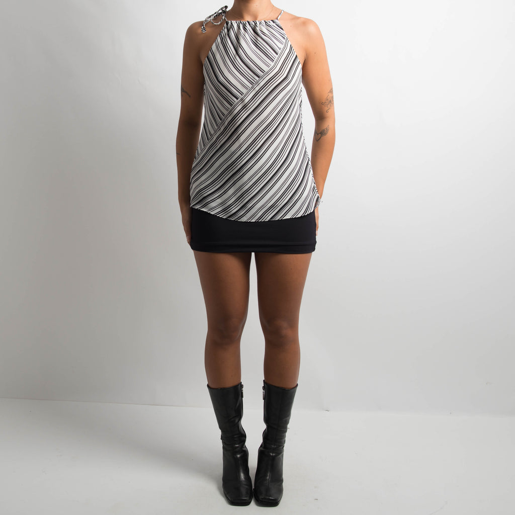 STRIPED HIGH NECK TOP