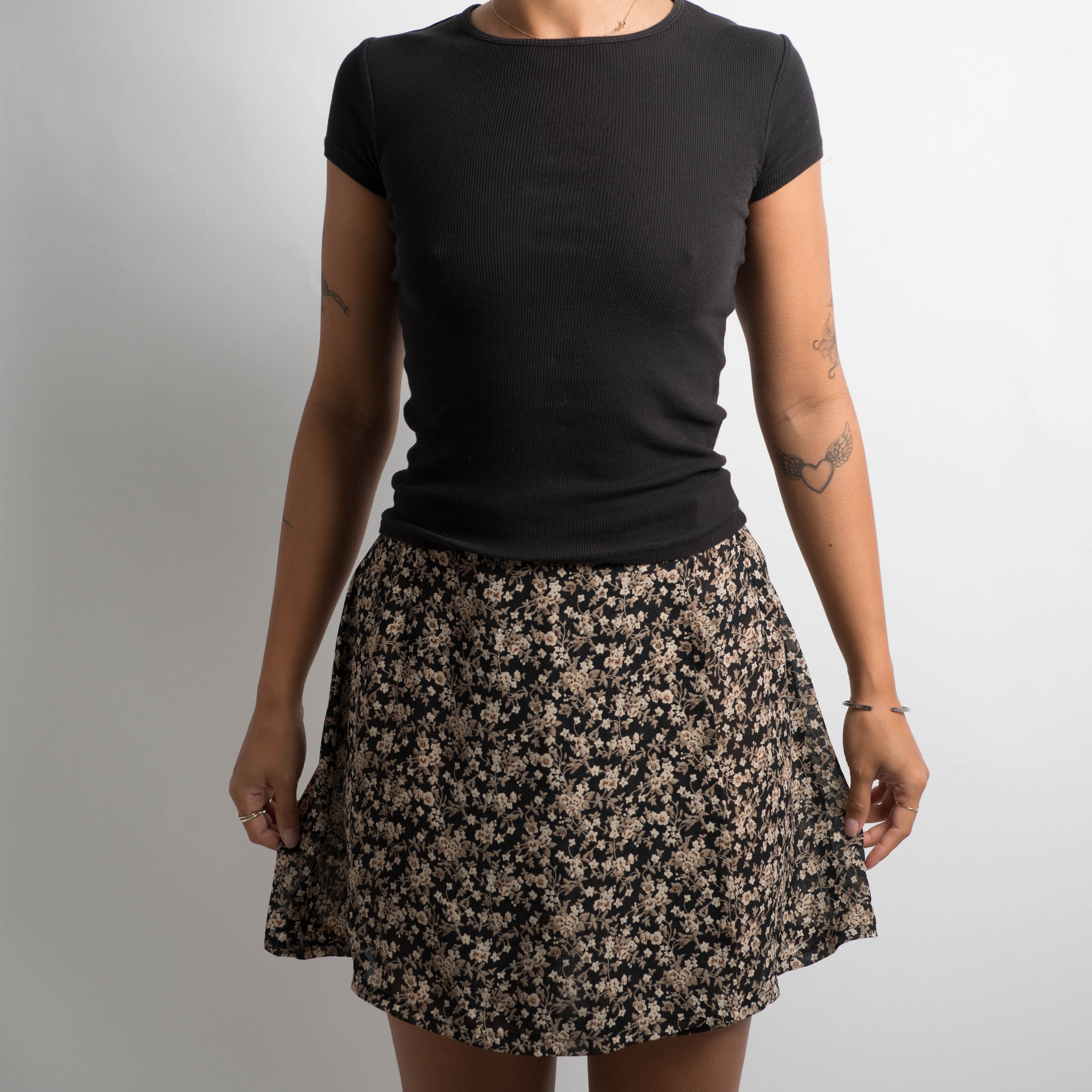 FLORAL MINI WRAP SKIRT