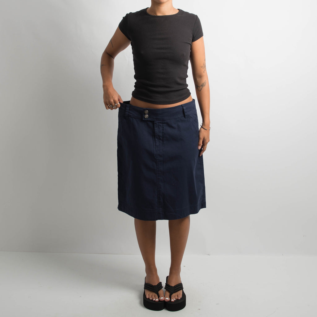 NAVY MIDI SKIRT