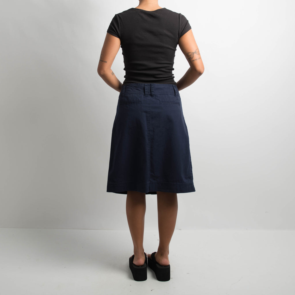 NAVY MIDI SKIRT