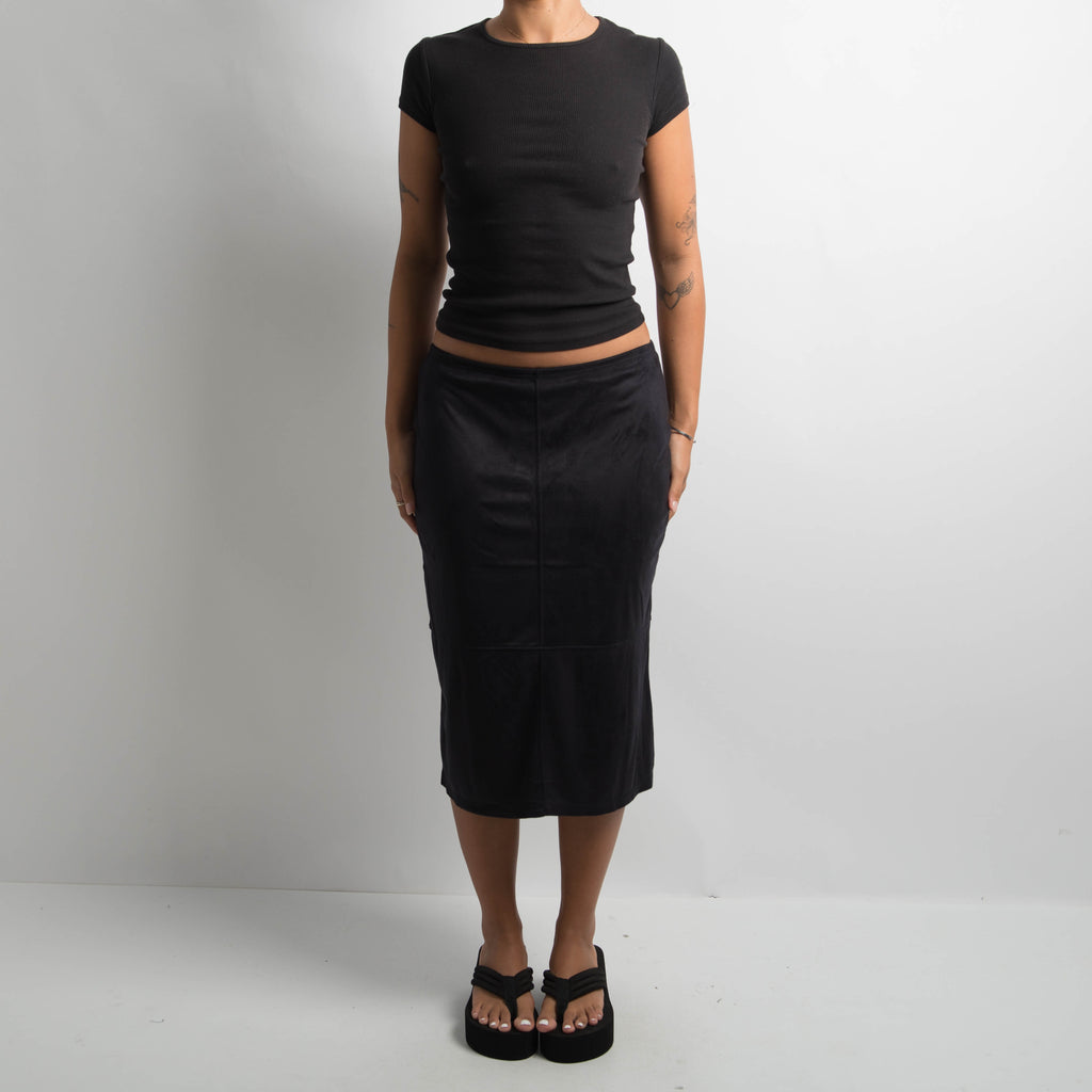 SUEDETTE MIDI SKIRT