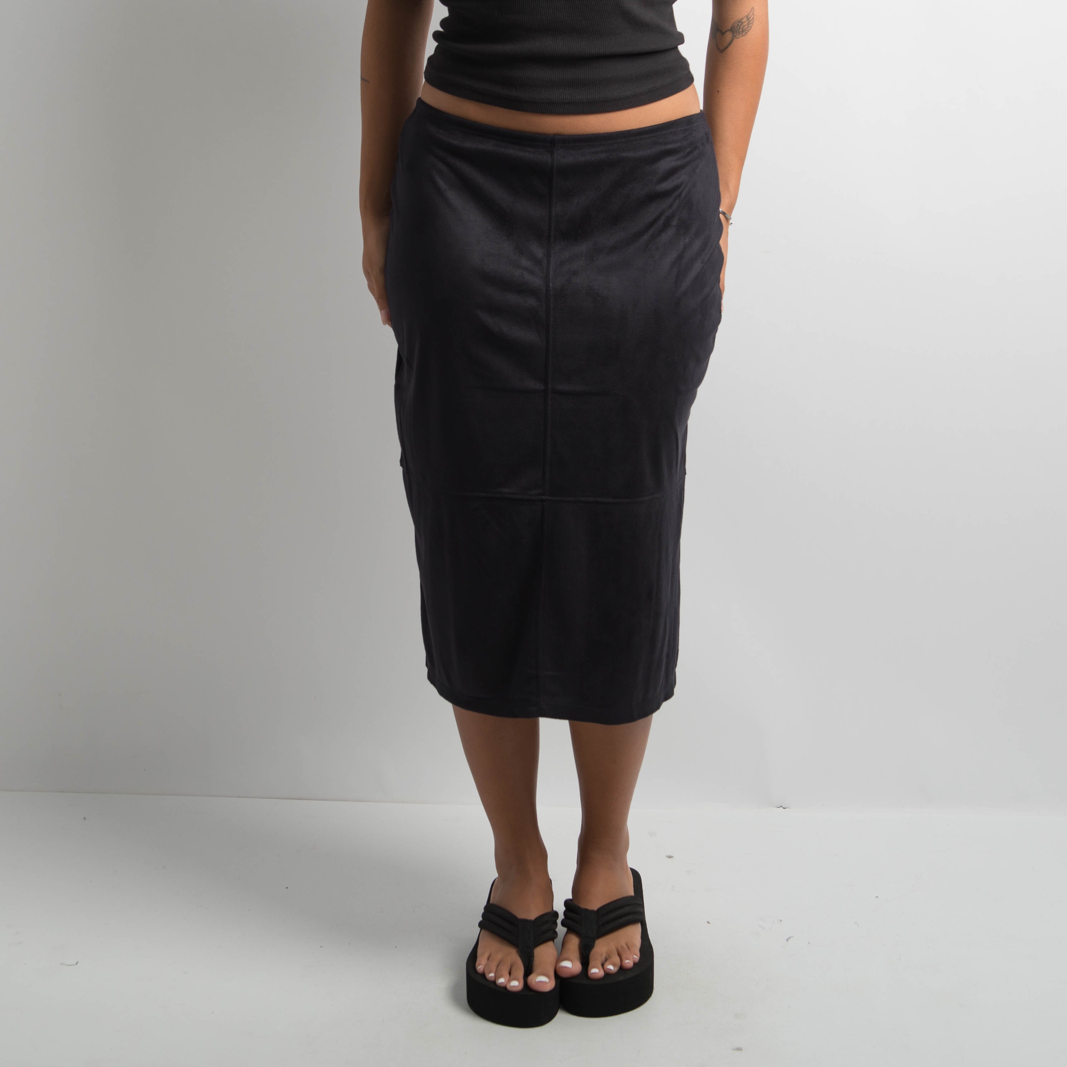 SUEDETTE MIDI SKIRT