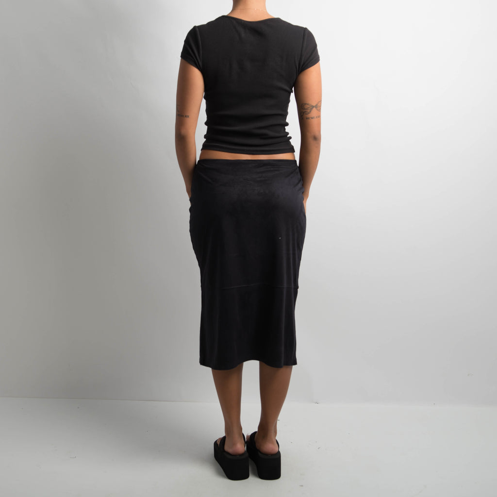 SUEDETTE MIDI SKIRT