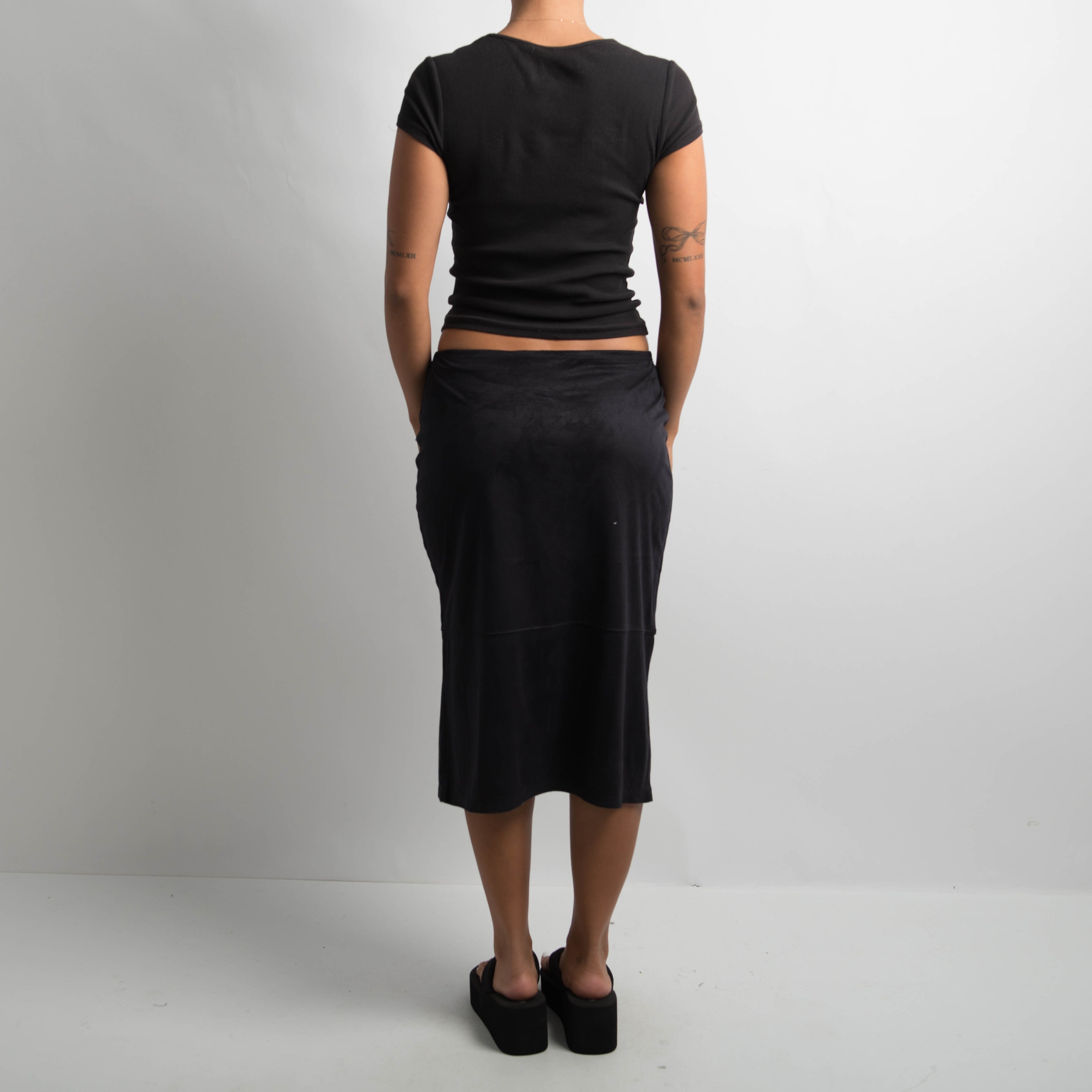SUEDETTE MIDI SKIRT