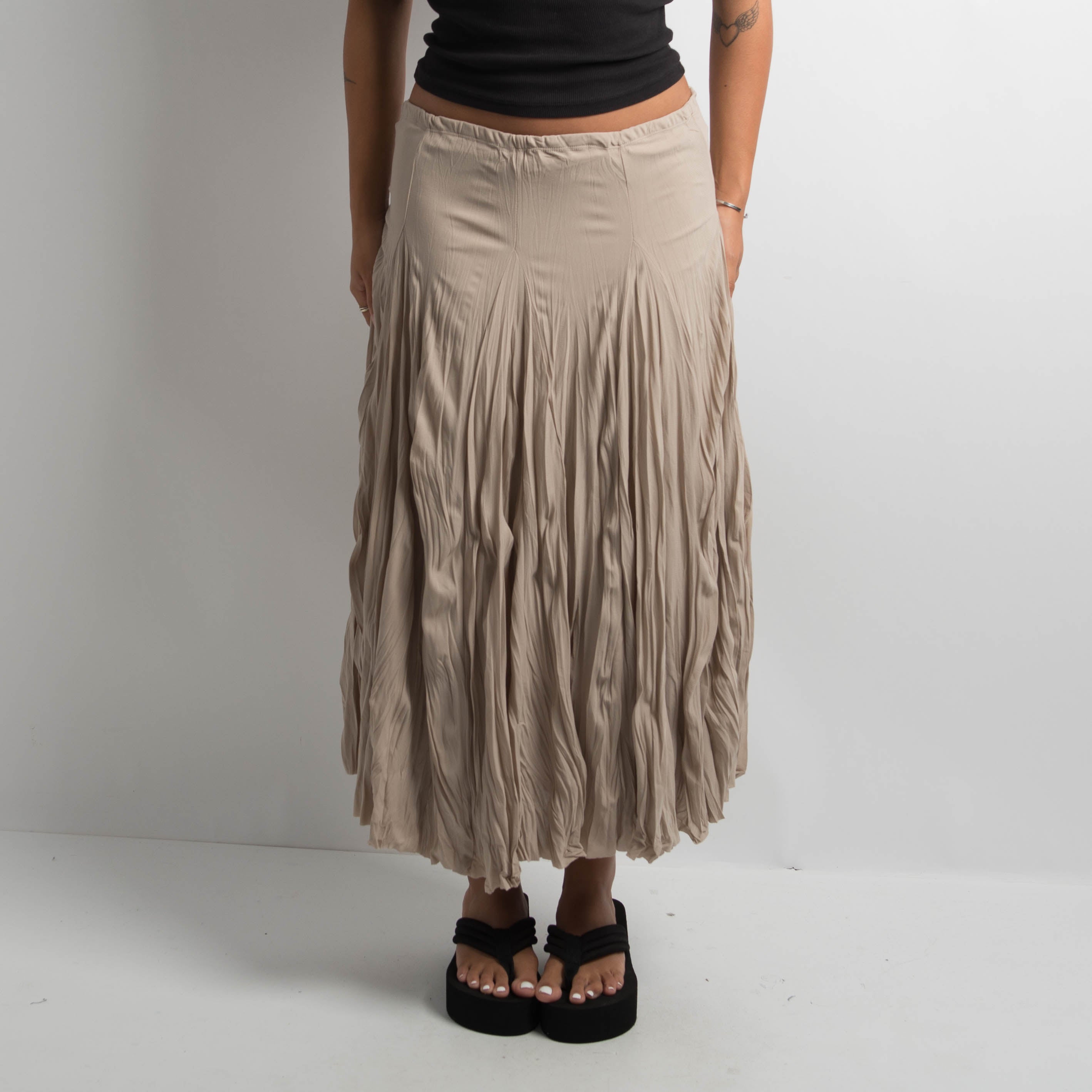 BEIGE TEXTURED SKIRT