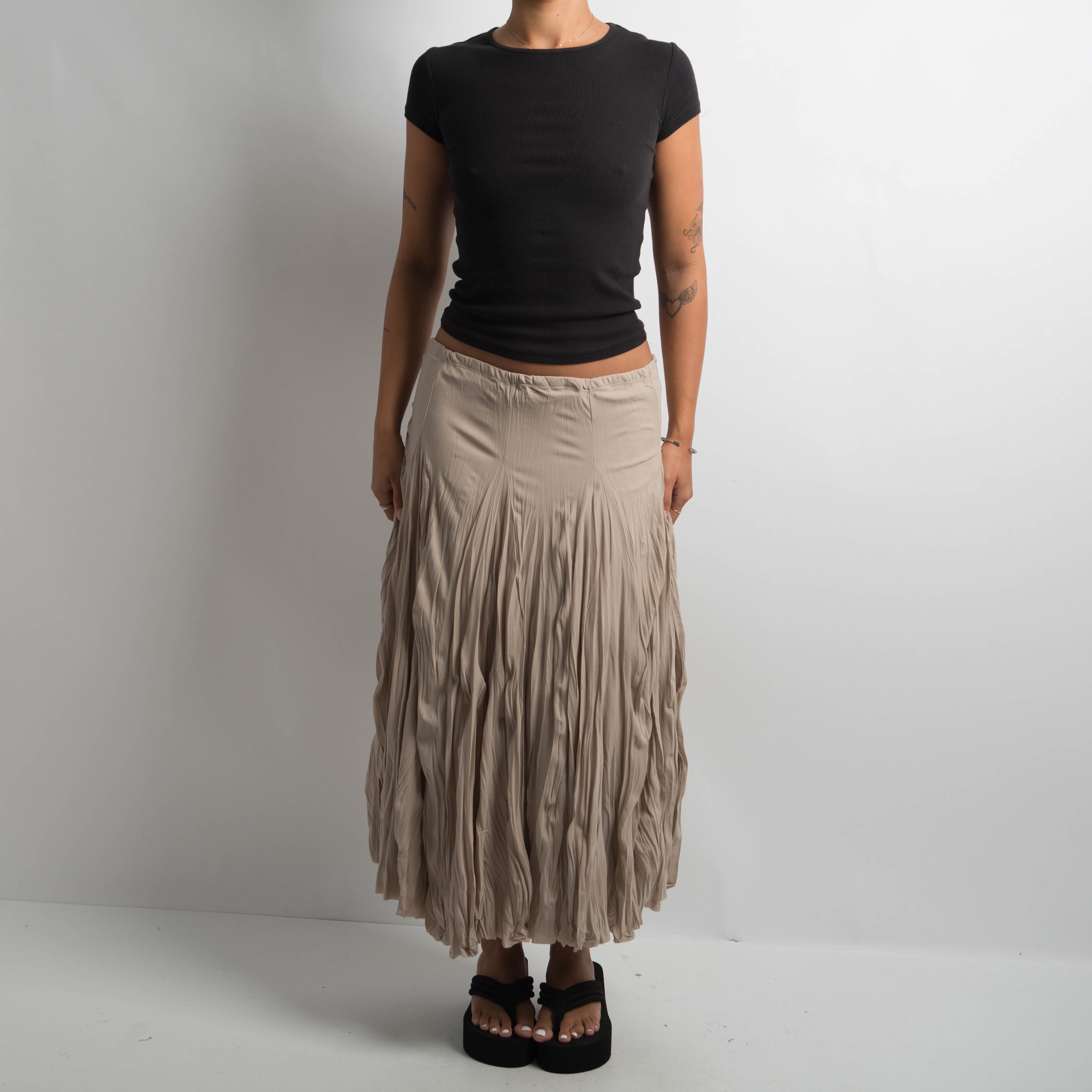 BEIGE TEXTURED SKIRT