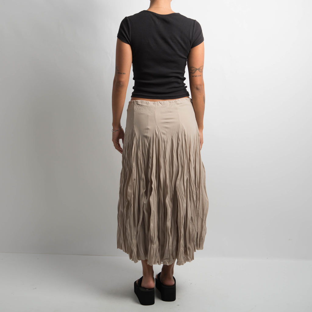 BEIGE TEXTURED SKIRT