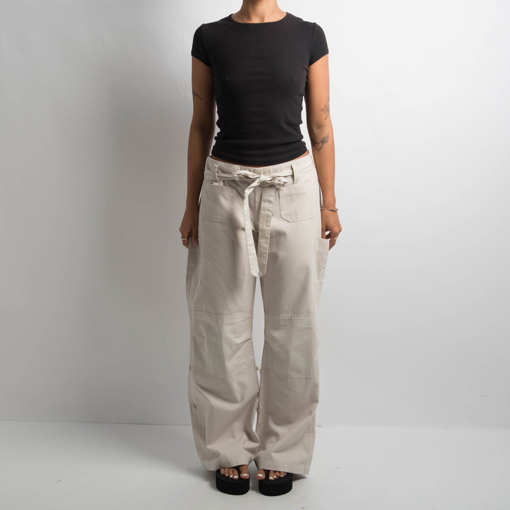 CREAM CARGO PANTS