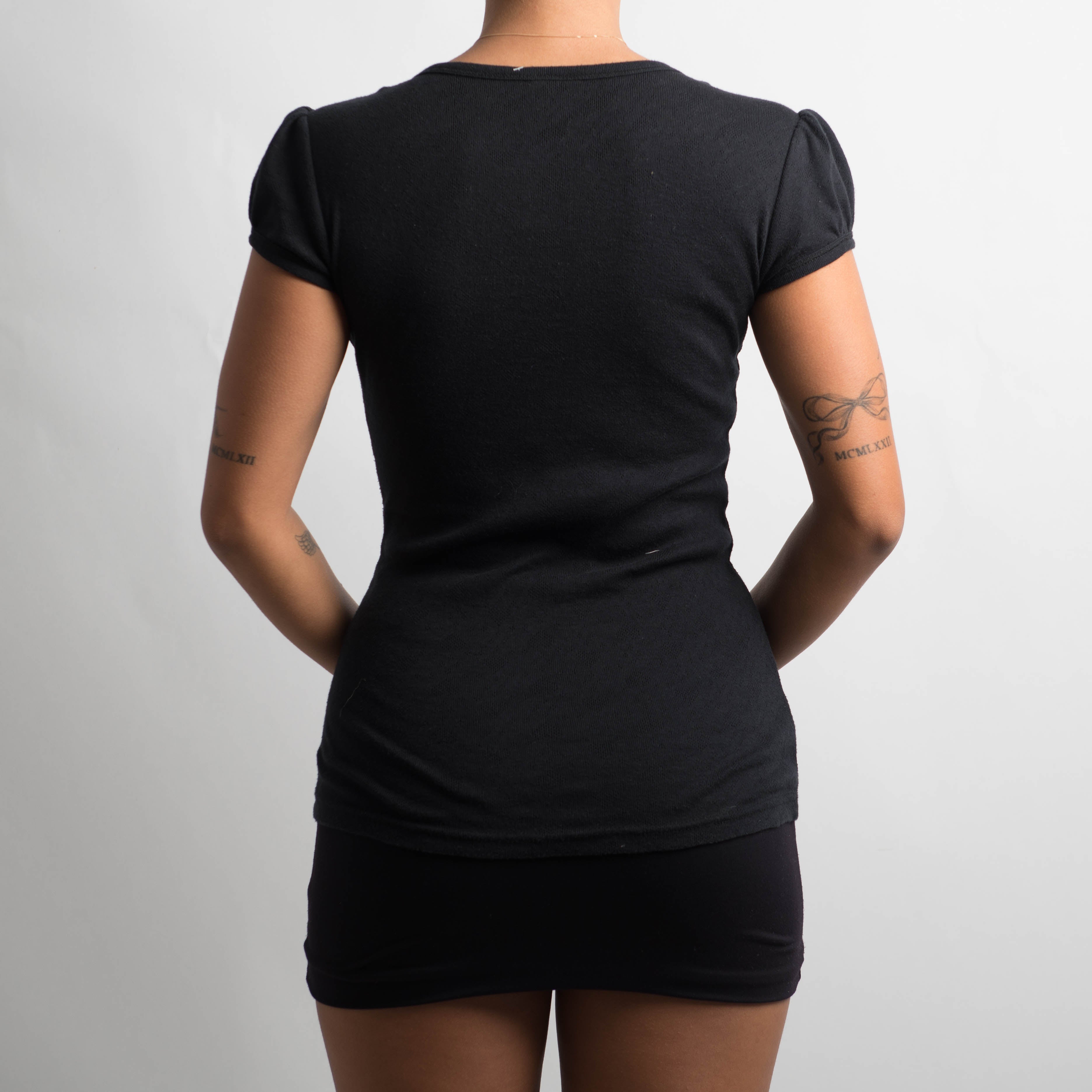 BLACK POINTELLE TOP