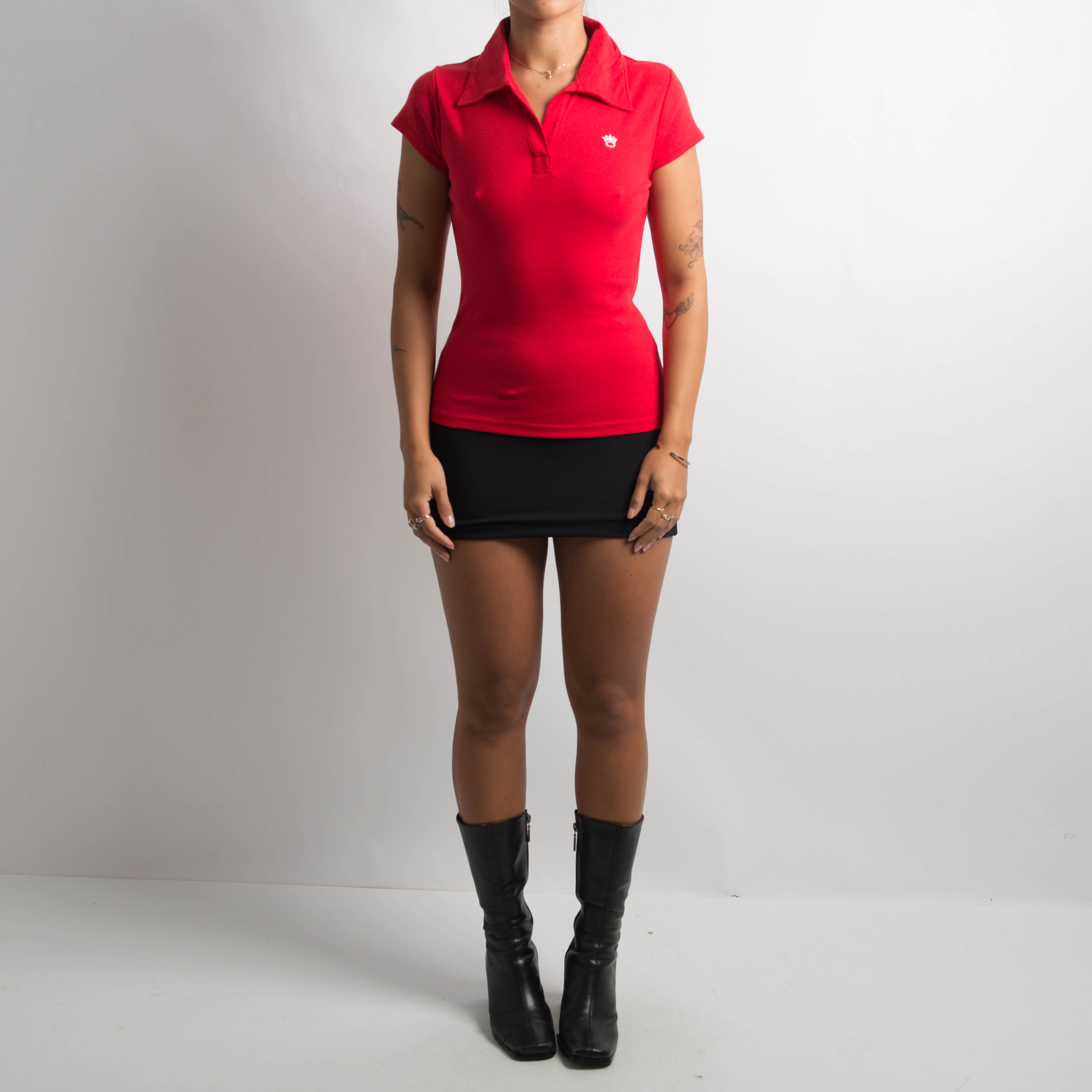 RED FITTED POLO SHIRT