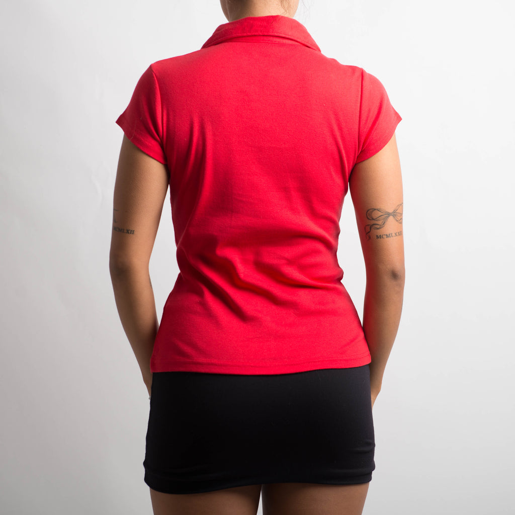RED FITTED POLO SHIRT