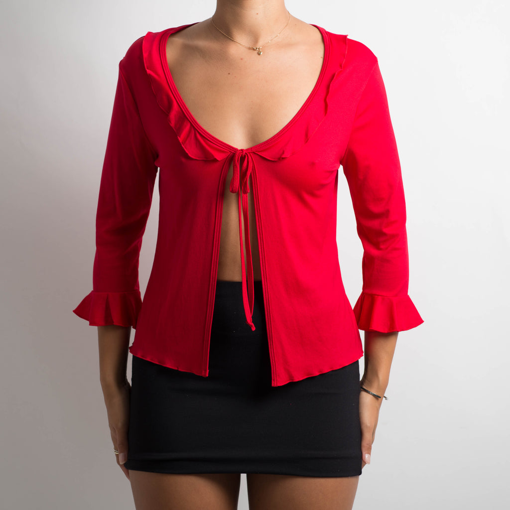 RED TIE FRONT TOP
