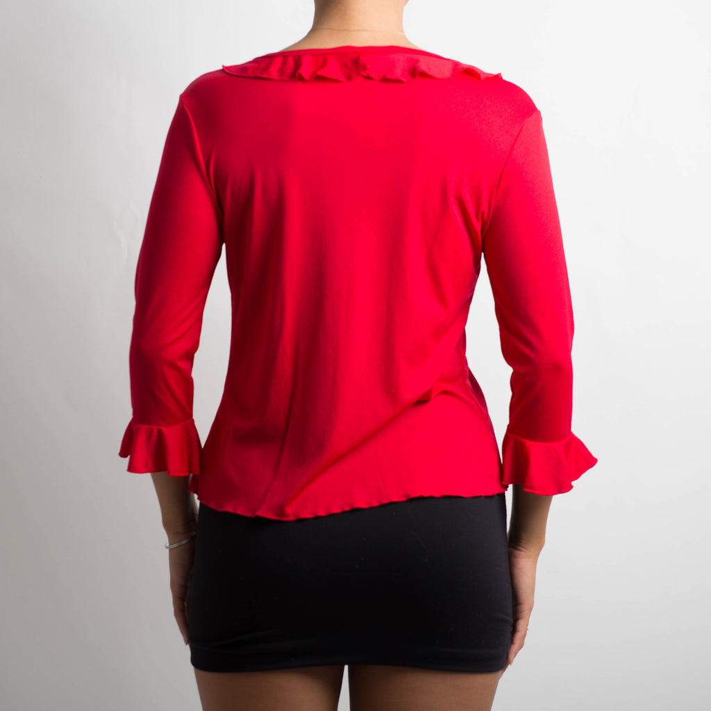 RED TIE FRONT TOP