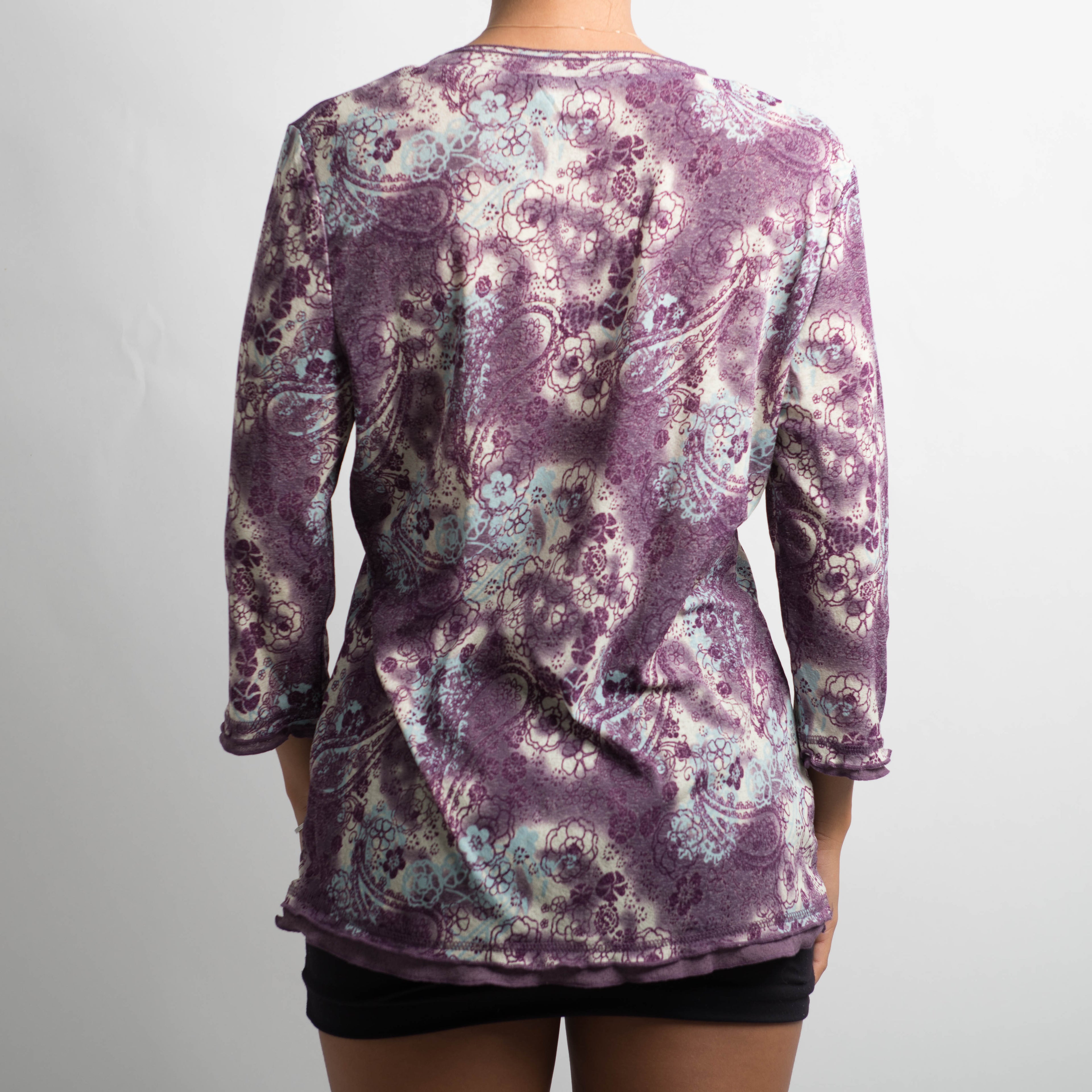 PURPLE MESH PAISLEY TOP