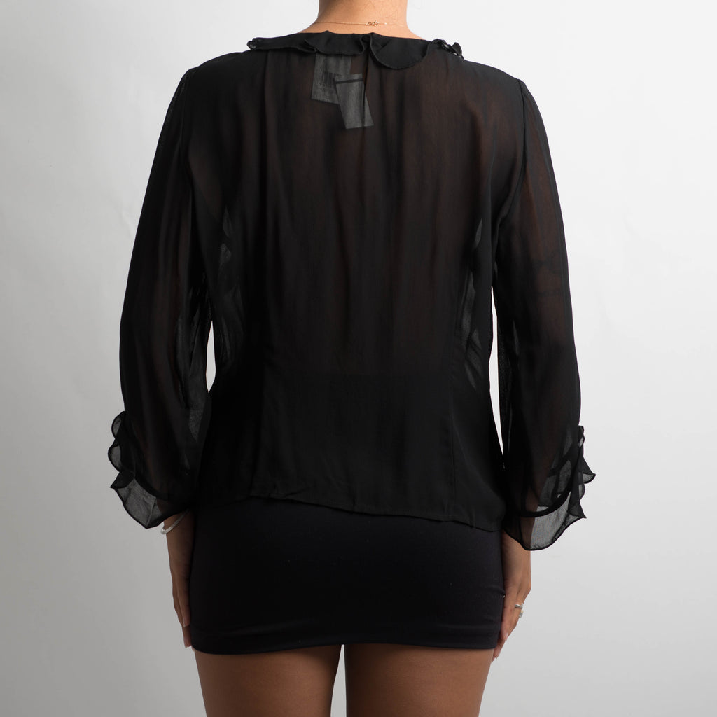 SHEER RUFFLE BLOUSE