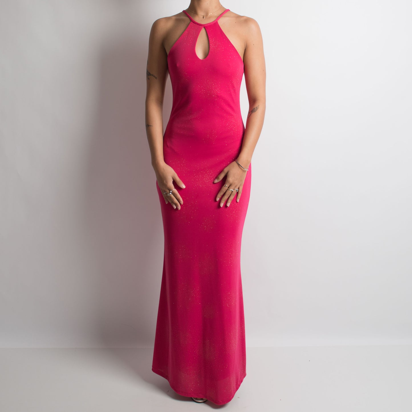 BARBIE PINK KEYHOLE GOWN