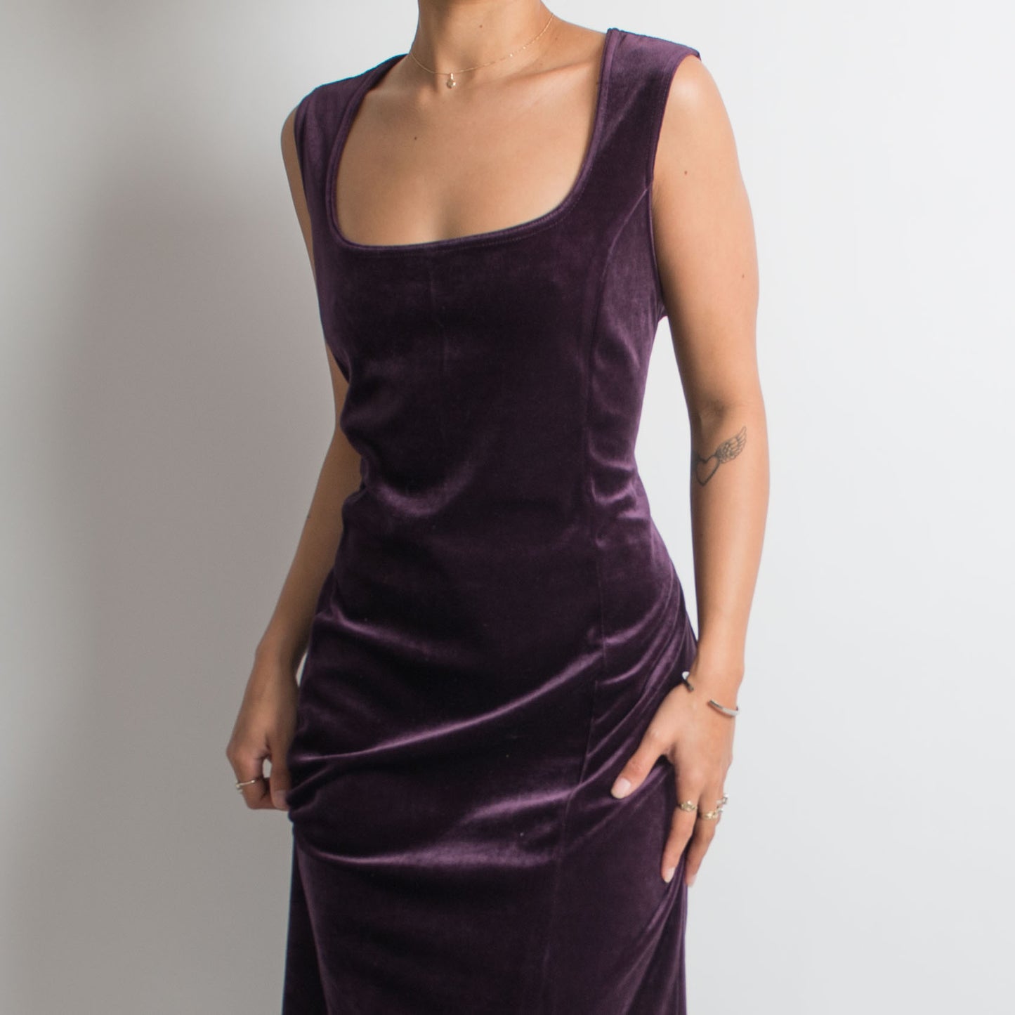 DEEP PURPLE 90'S VELOUR DRESS