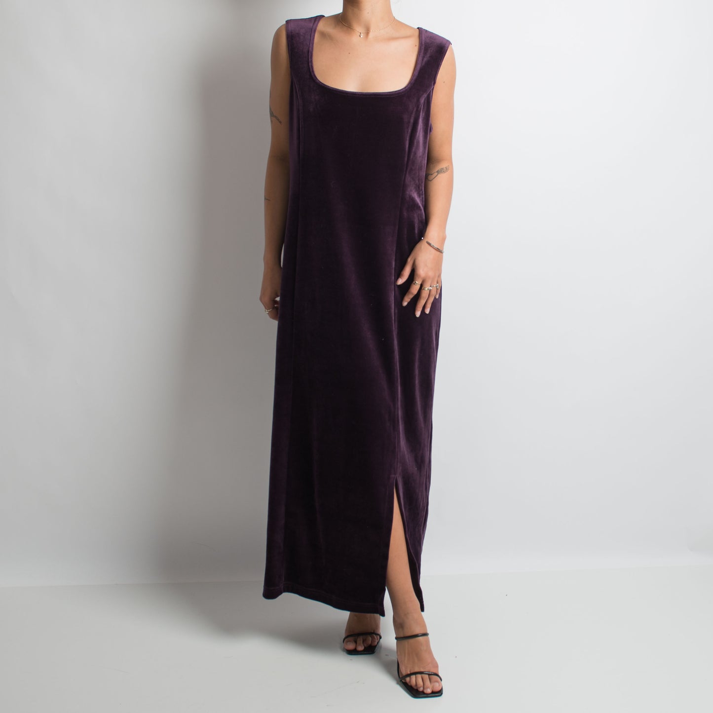 DEEP PURPLE 90'S VELOUR DRESS