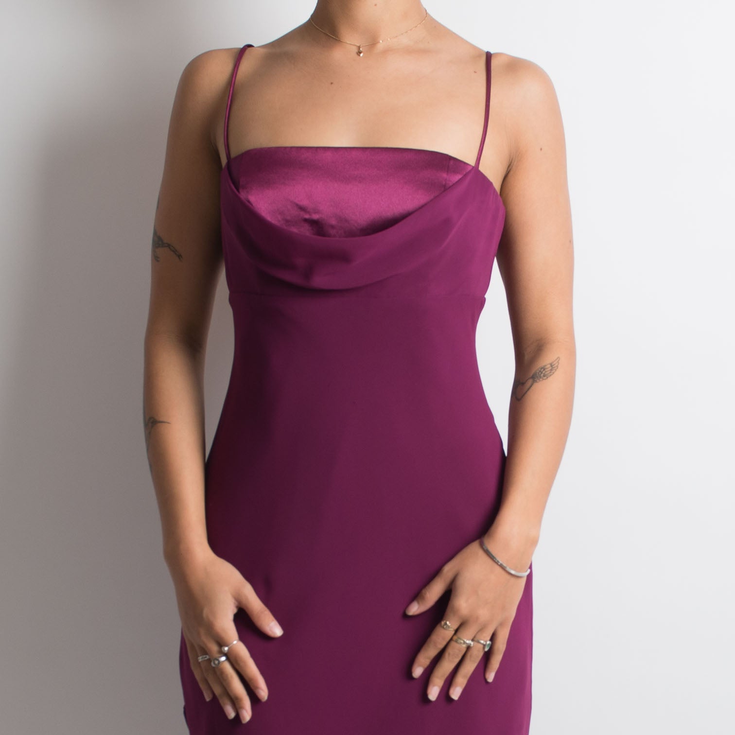 90'S PLUM LAYERED DRESS
