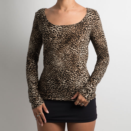 T-SHIRT À MANCHES LONGUES IMPRIMÉ ANIMALIER