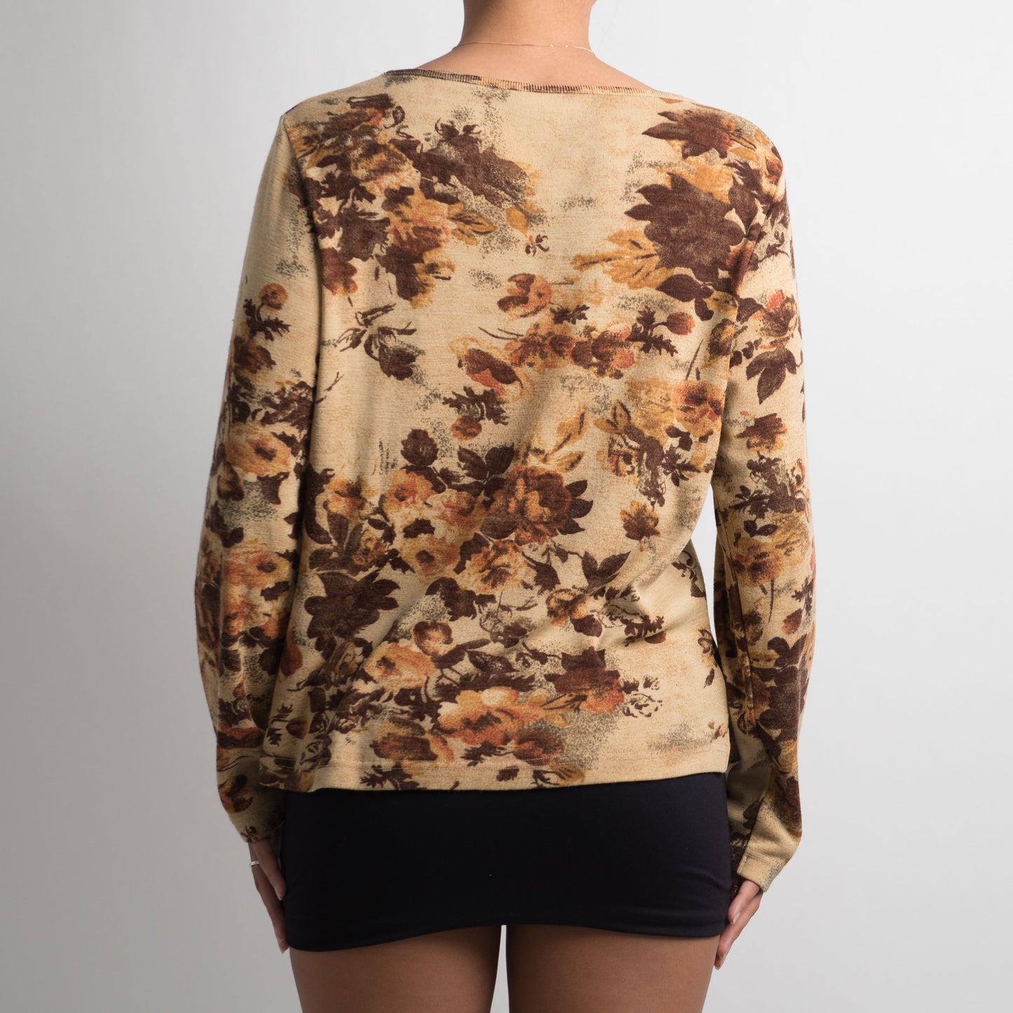 BROWN FLORAL LONG SLEEVE