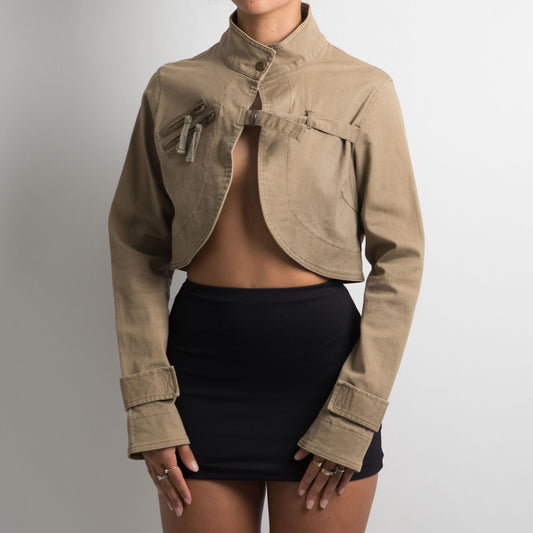 KHAKI CROPPED JACKET