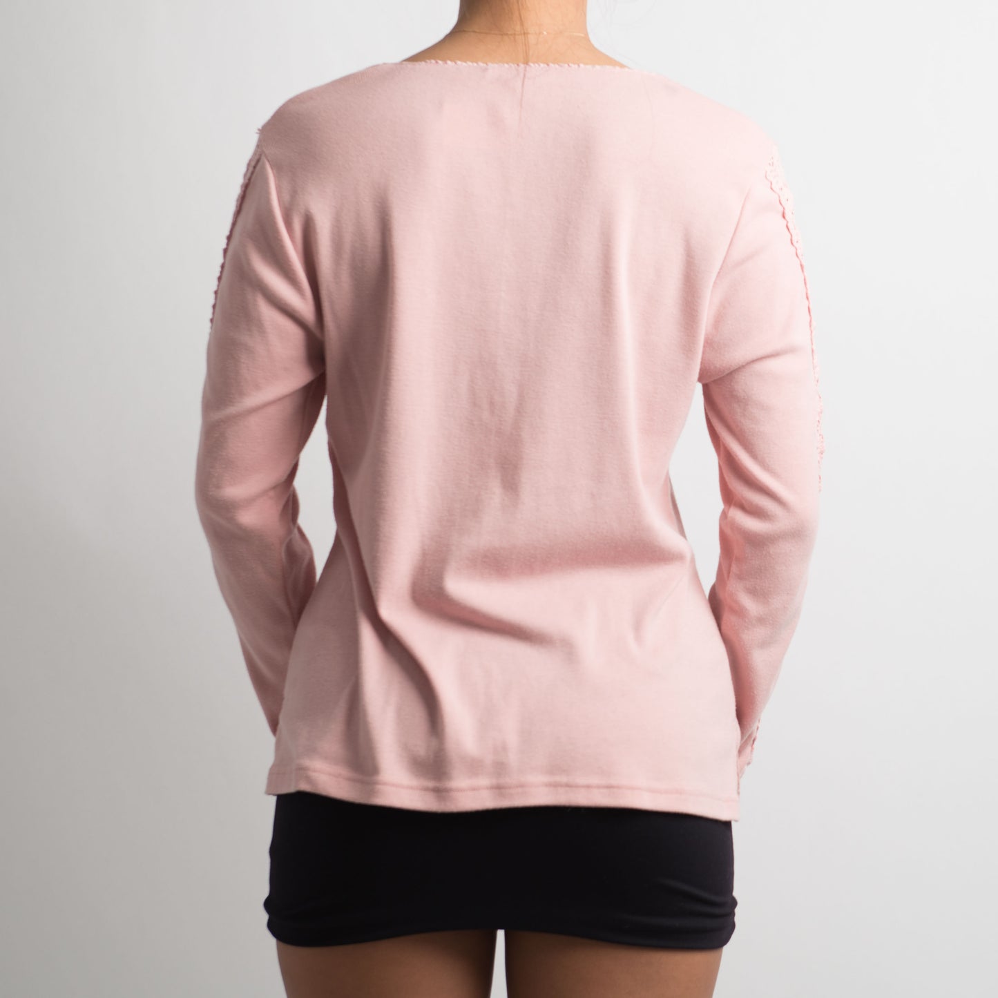 PINK CROCHET DETAIL LONG SLEEVE