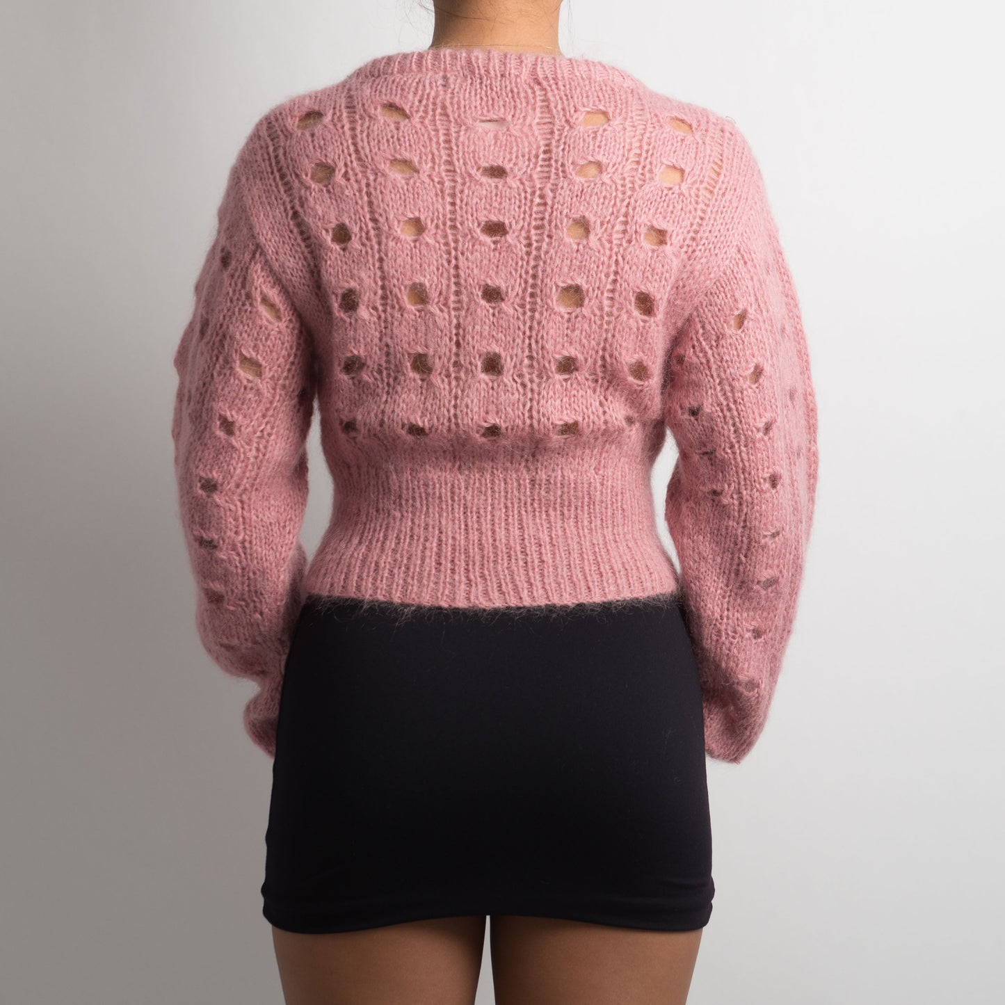 PINK LOOSE KNIT MOHAIR SWEATER