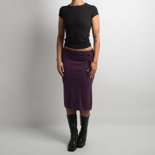 JUPE MIDI EN TRICOT VIOLET