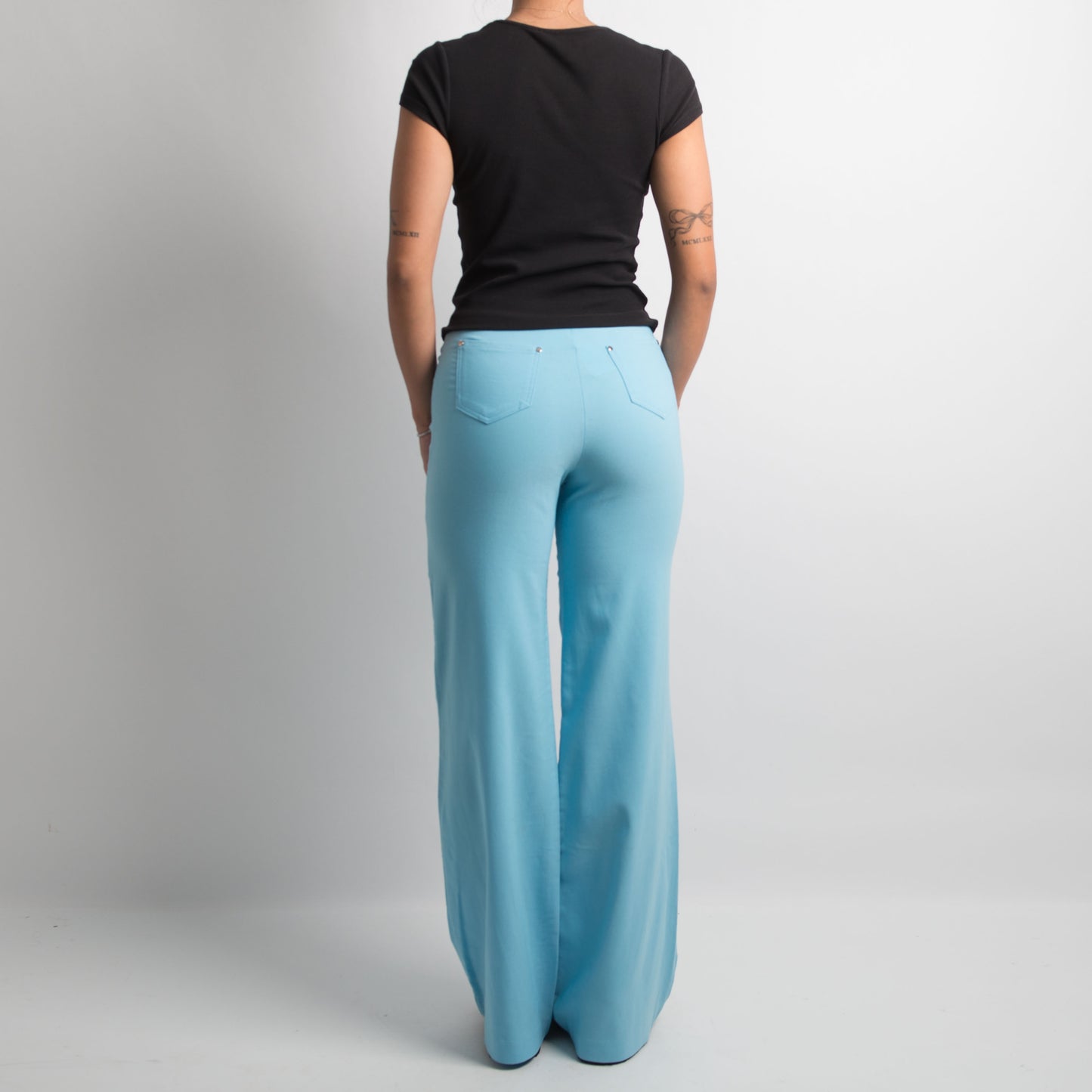 BLUE FLARED TROUSERS