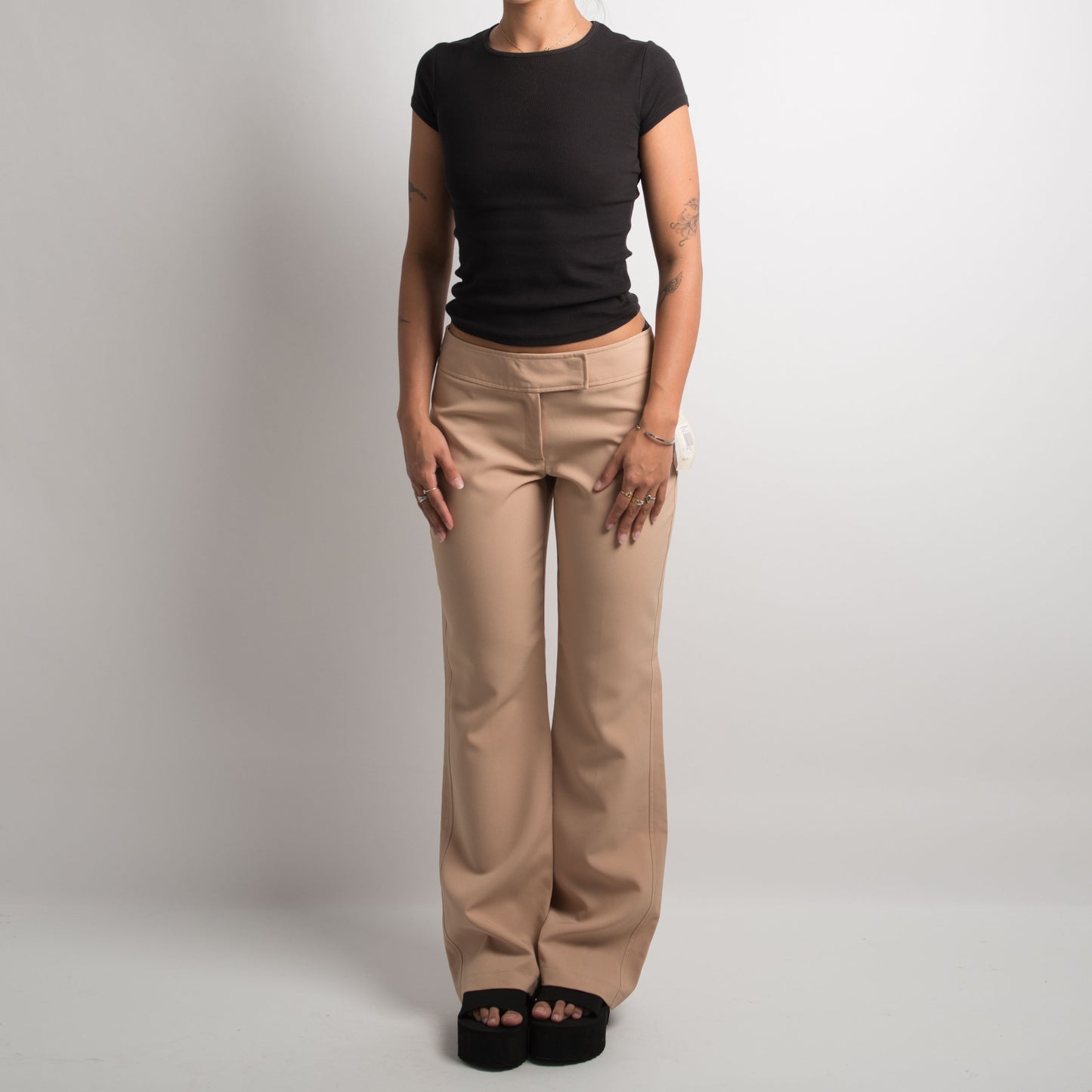 TAN BOOTCUT TROUSERS