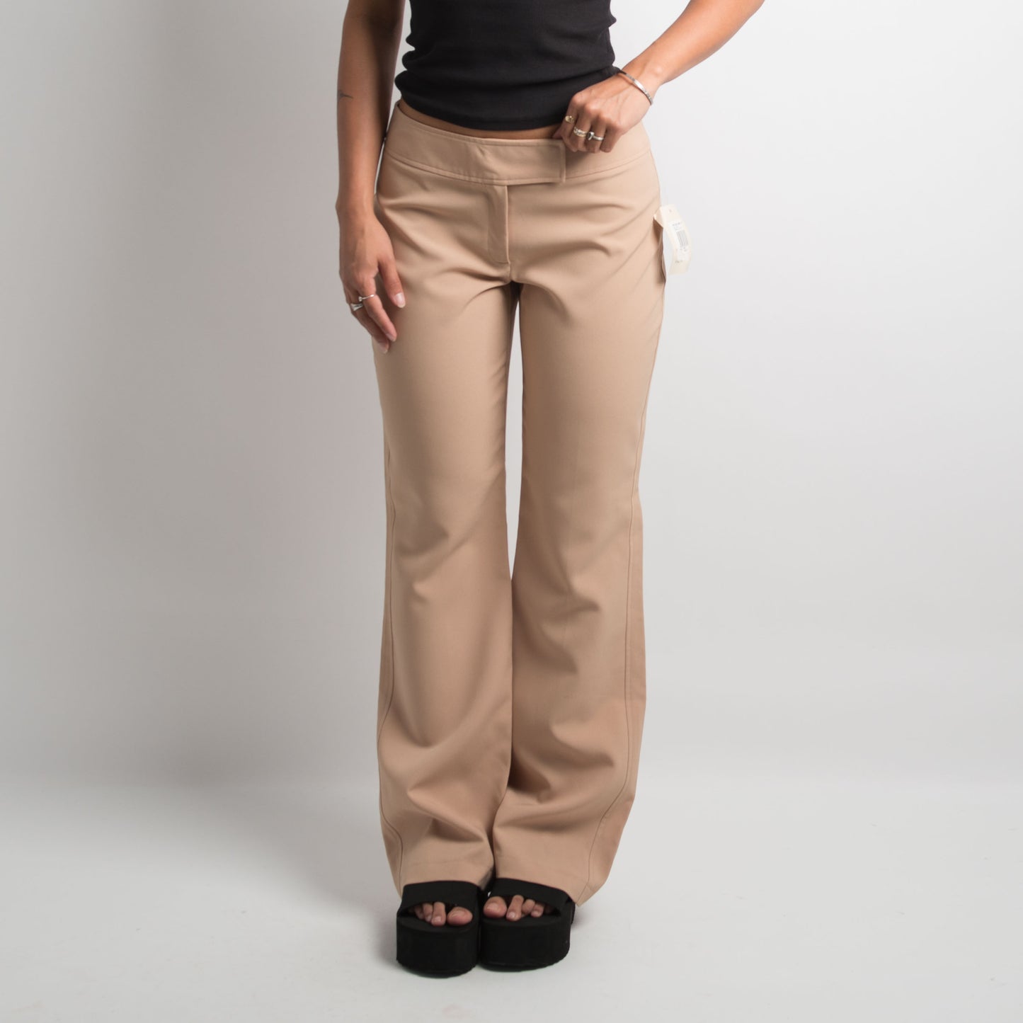 TAN BOOTCUT TROUSERS