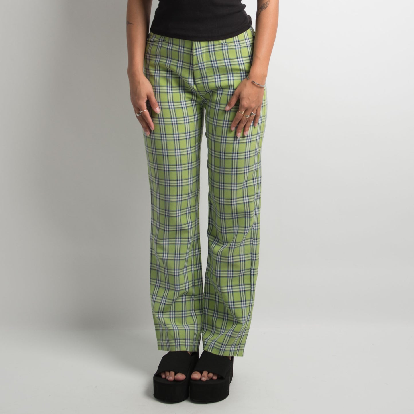 GREEN PLAID TROUSERS