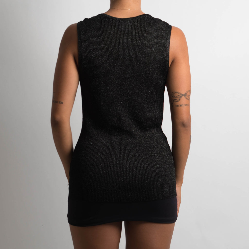 BLACK KNIT TANK TOP