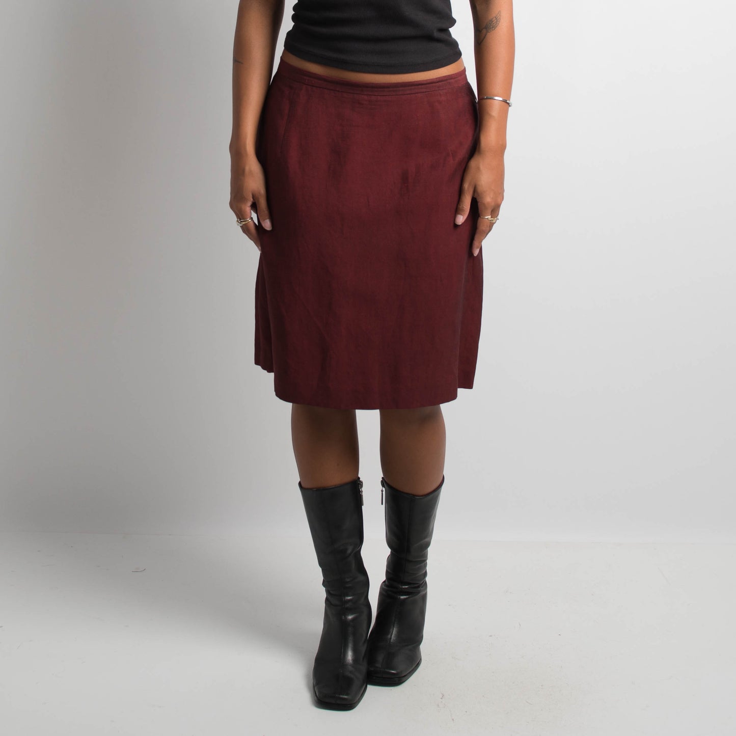 MAROON MIDI SKIRT