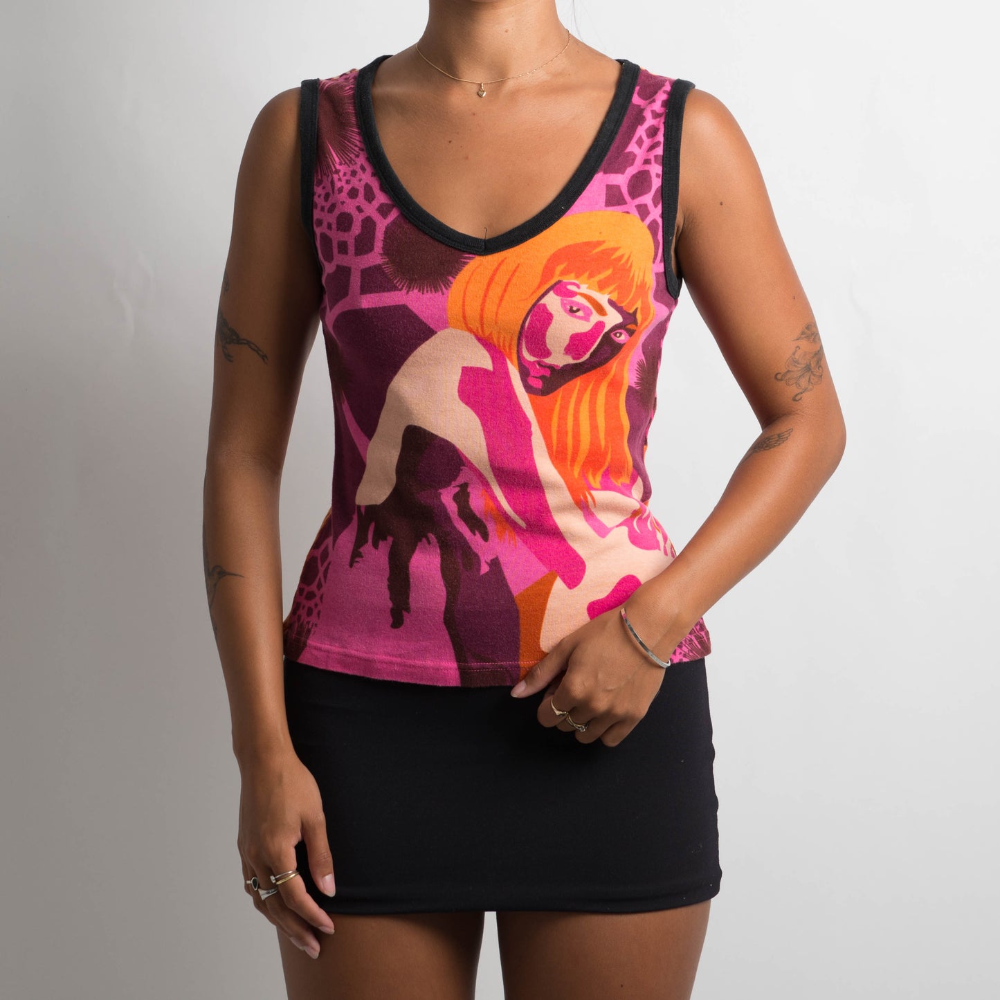 PINK GRAPHIC TANK TOP