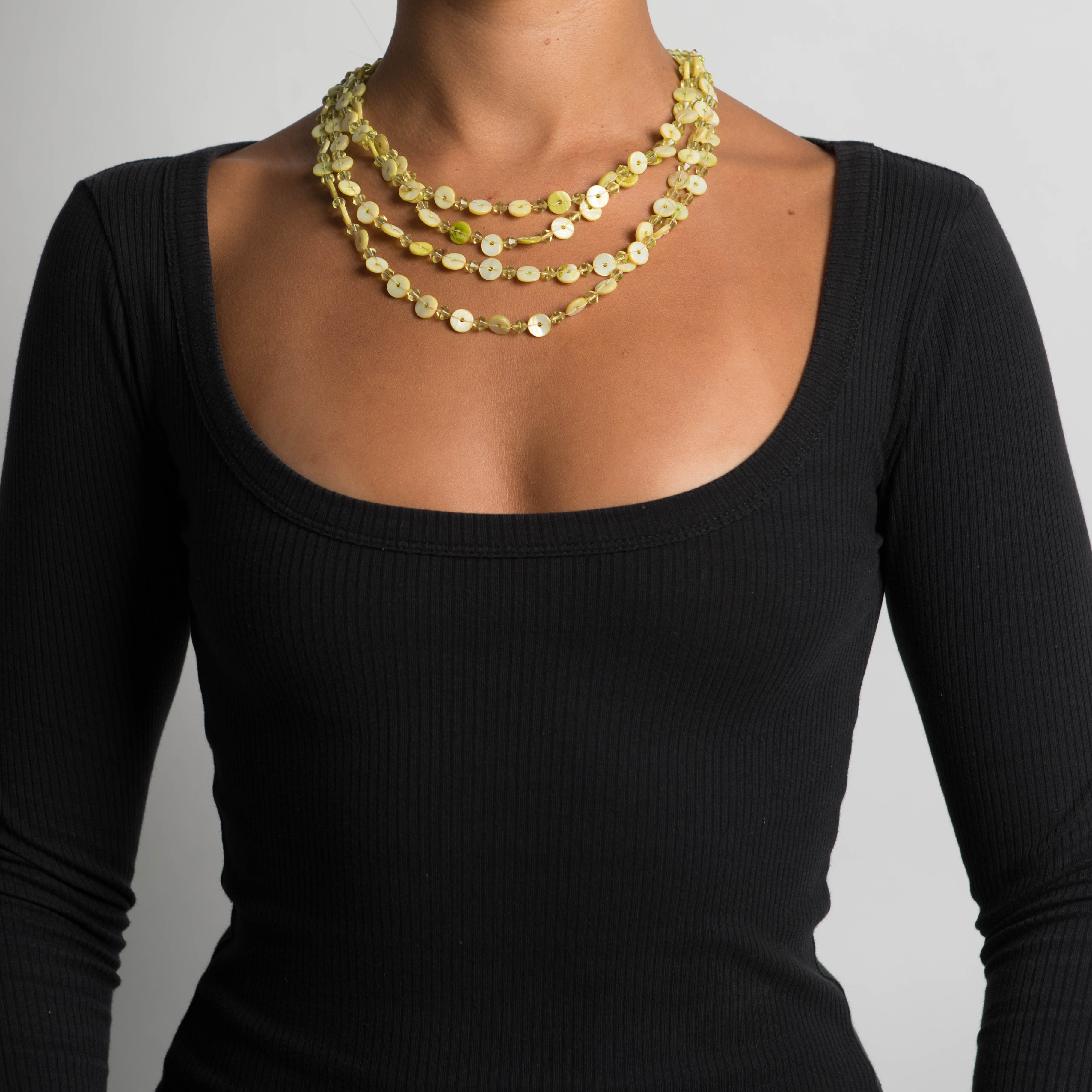 LIME LAYERED BEAD NECKLACE