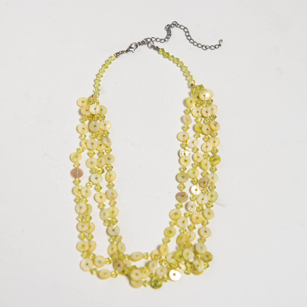 LIME LAYERED BEAD NECKLACE